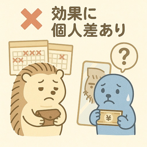 効果に個人差ありのイラスト