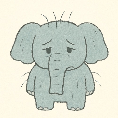 ムダ毛の生えたゾウさんのイラスト