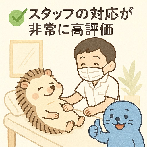 スタッフの対応が非常に高評価のイラスト