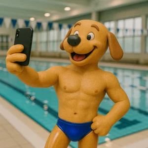 スマホを持って自撮り